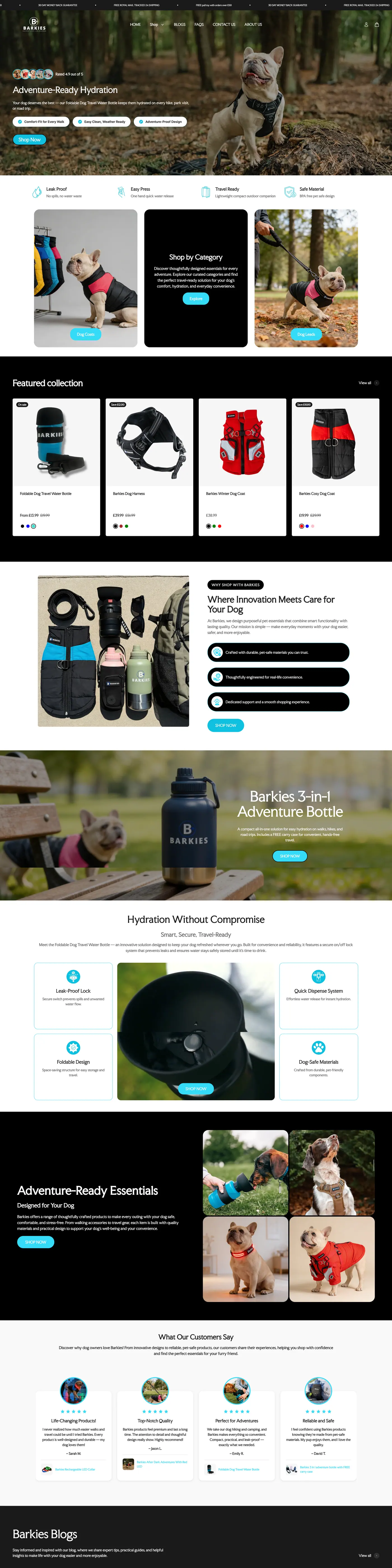 Barkies Adventures Unleashed website