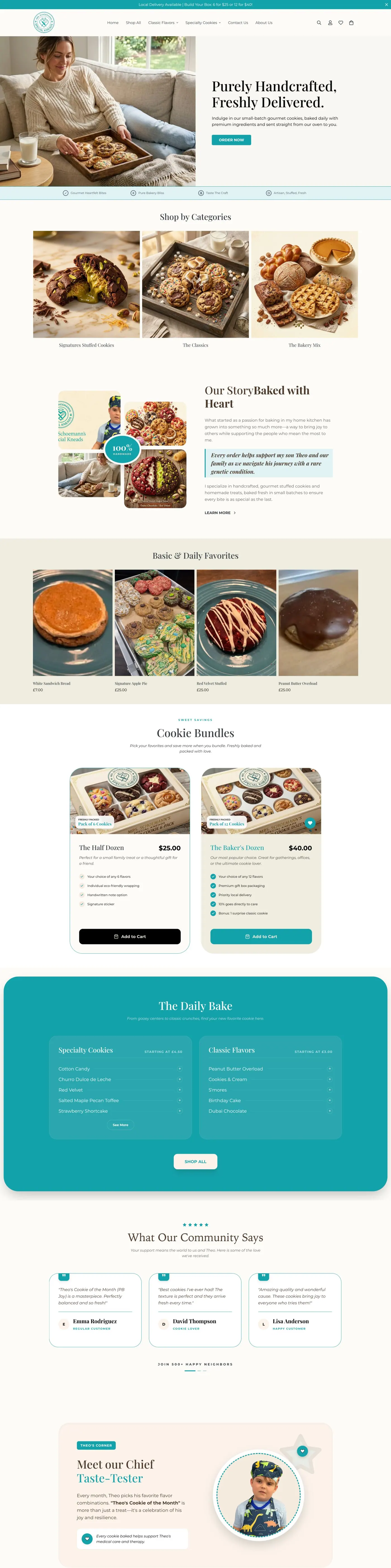 Handcrafted Cookie Bakery website