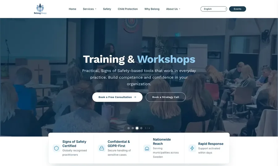 Booking & Membership example: Belong Always