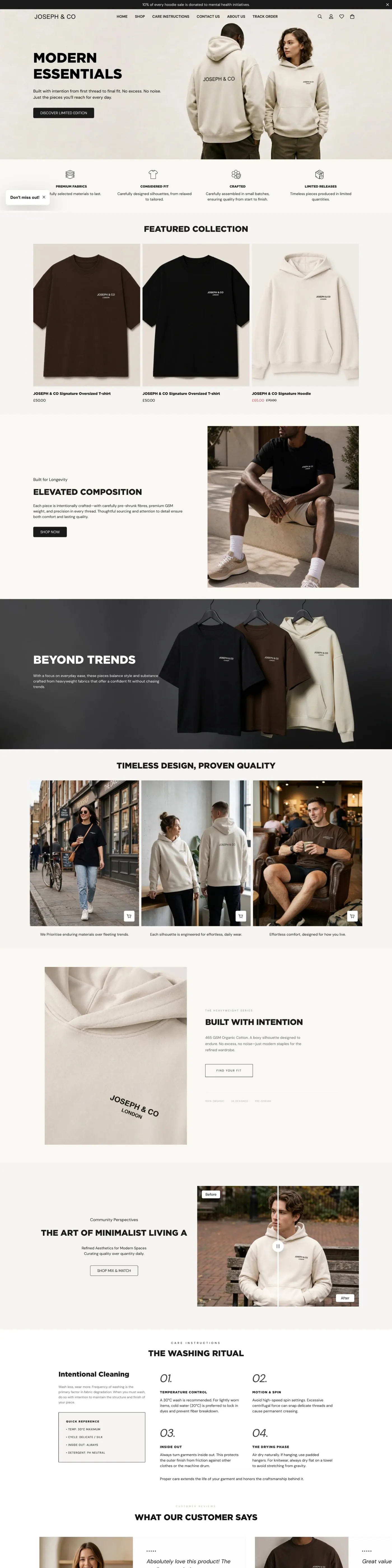 Joseph & Co website