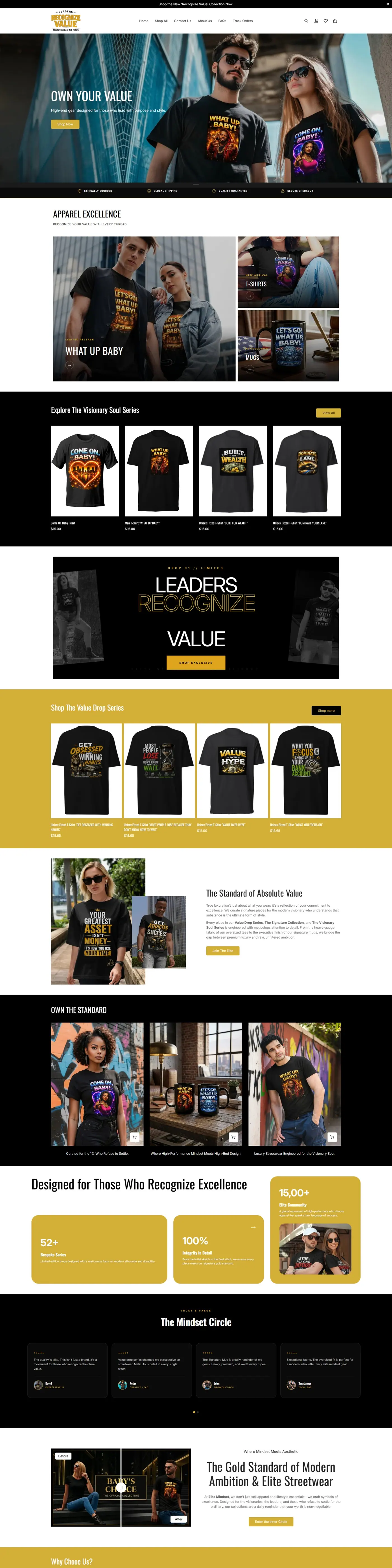 Leaders Recognize Value website