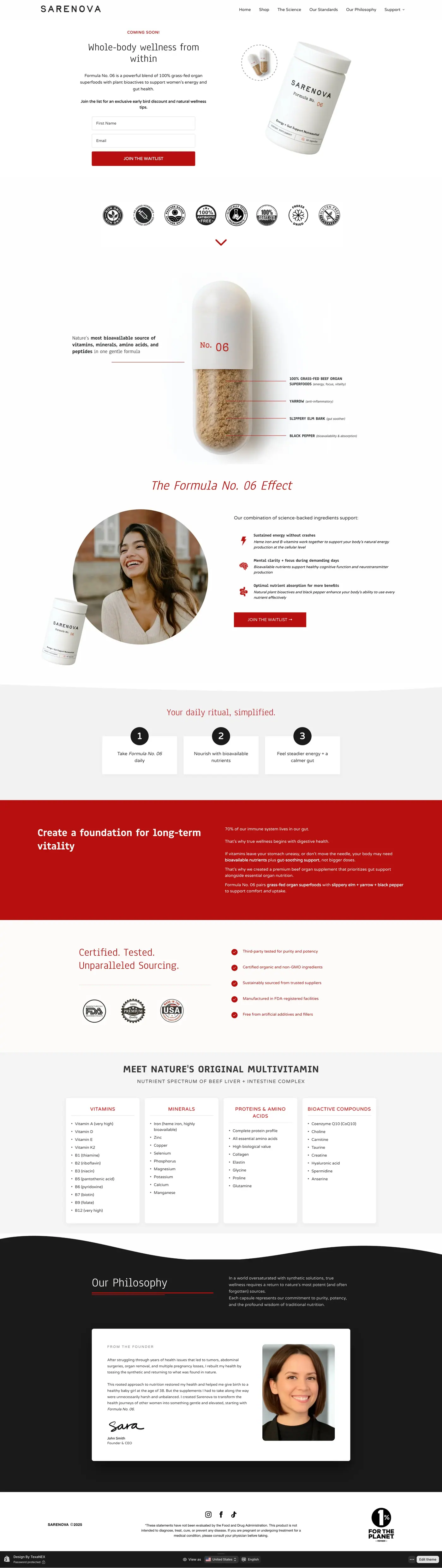 Sarenova website