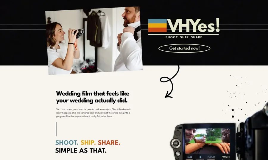 Landing Pages example: VHYes!